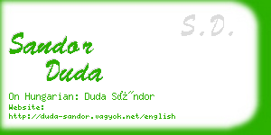 sandor duda business card